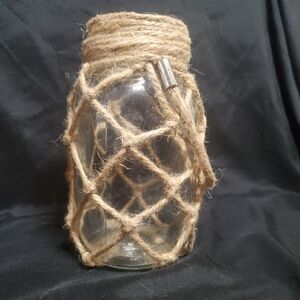 Rustic Nautical Twine-Wrapped Glass Mason Jar